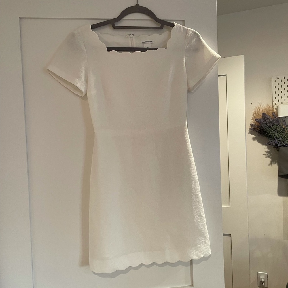 White scalloped dress